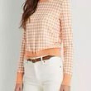 Ralph Lauren Lauren Pullover Check Gingham Coral (Orange) & White Size XL